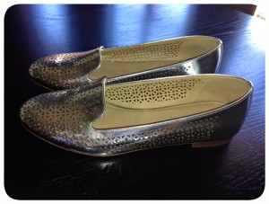 Shoes-day: J Crew Cleo Perforated Mirror Metallic Loafers