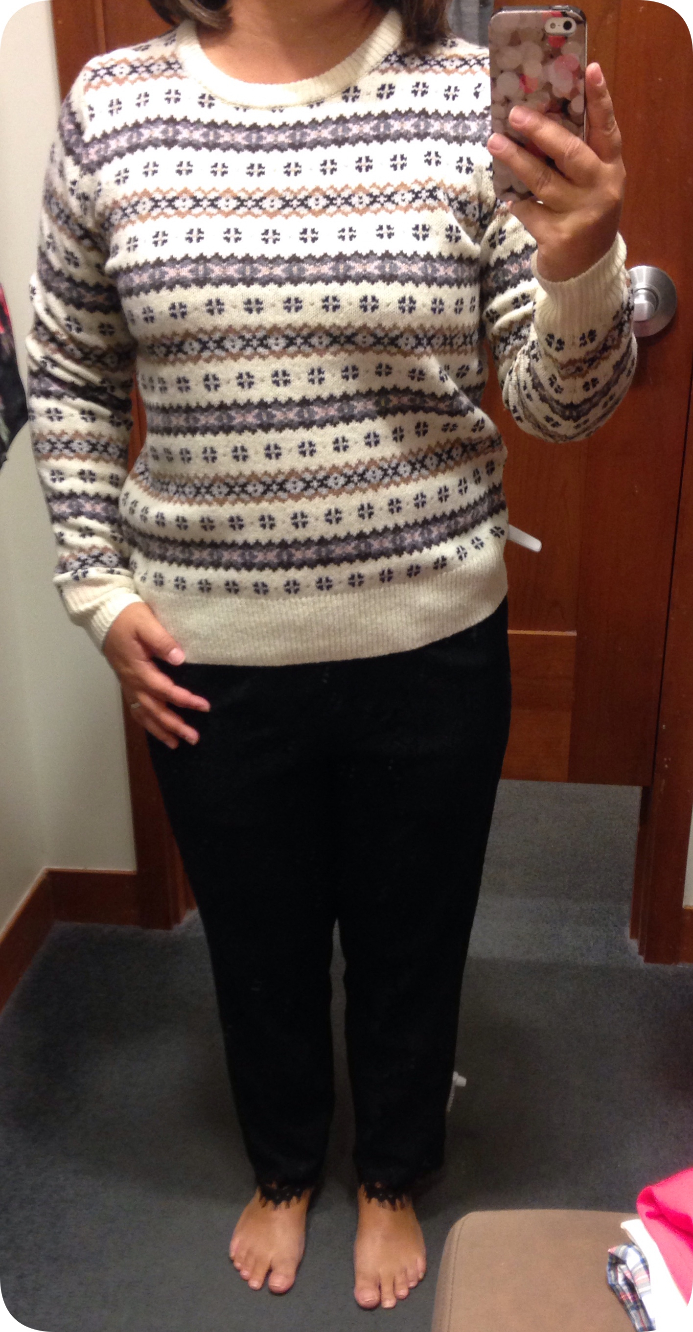 J Crew: Fair Isle Crewneck Sweater, Pull-on Pant in Lace Floral ...