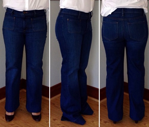 Loft: Wide Leg Trouser Jeans in Mid Indigo Wash, Pleated Flippy Dress